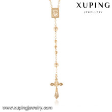43267 Xuping rosary jewelry 18k gold plated chain necklace, latest design saudi gold jewelry necklace